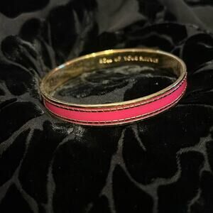 Kate Spade Pink and Gold Striped Bangle